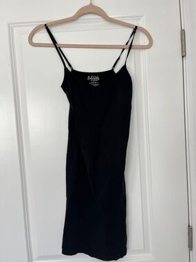 Intimately by Free People Black V Neck Cotton Slip Dress with Adjustable Straps